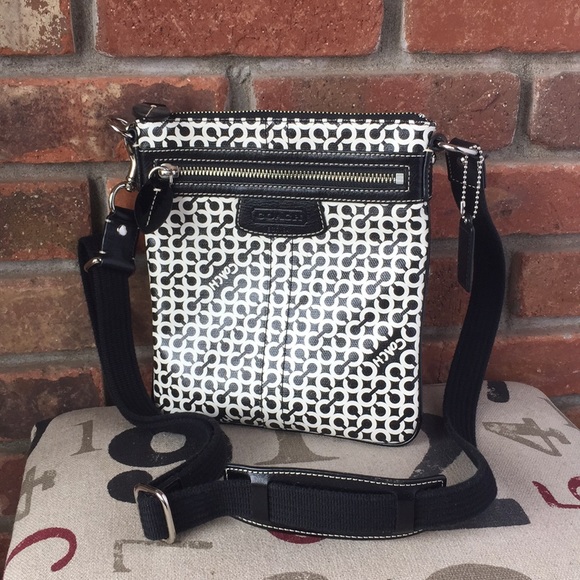 Coach Handbags - Coach Black and White Crossbody Purse